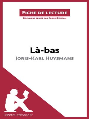 cover image of Là-bas de Joris-Karl Huysmans (Fiche de lecture)